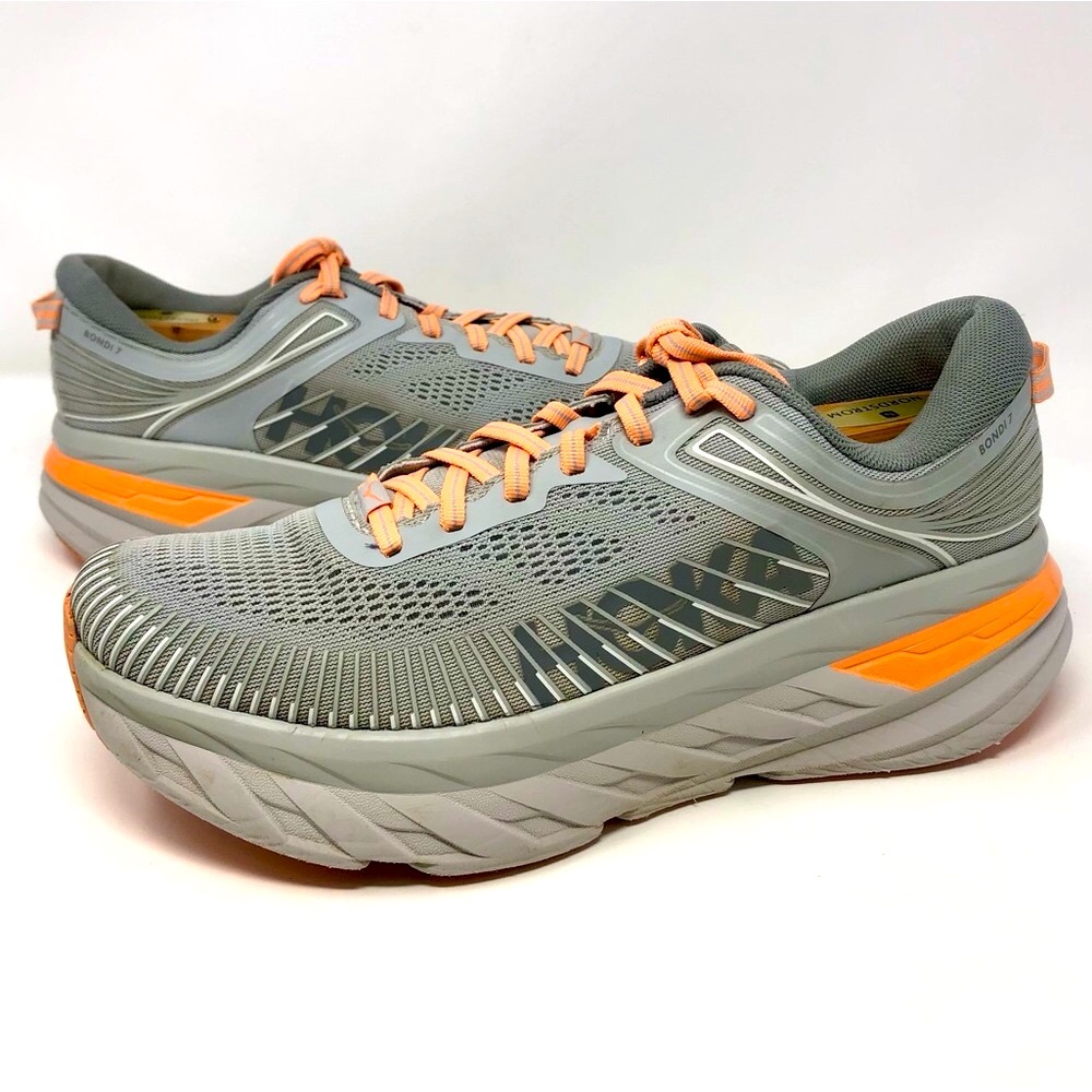 Hoka One One Bondi 7 Women's Running Shoes Sneakers Gray Harbor Mist Sharkskin